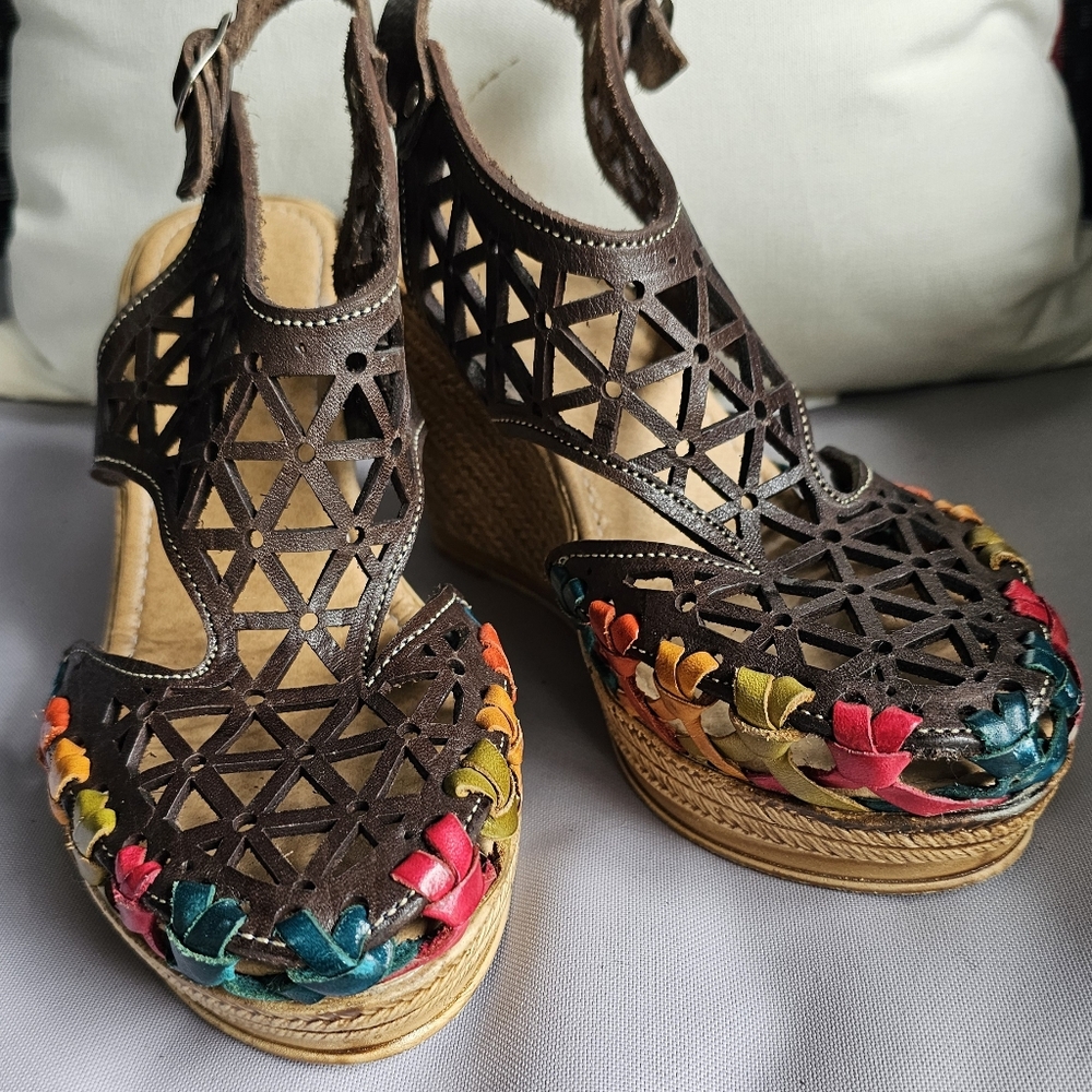 Colorful Handmade Leather Mexican Shoes